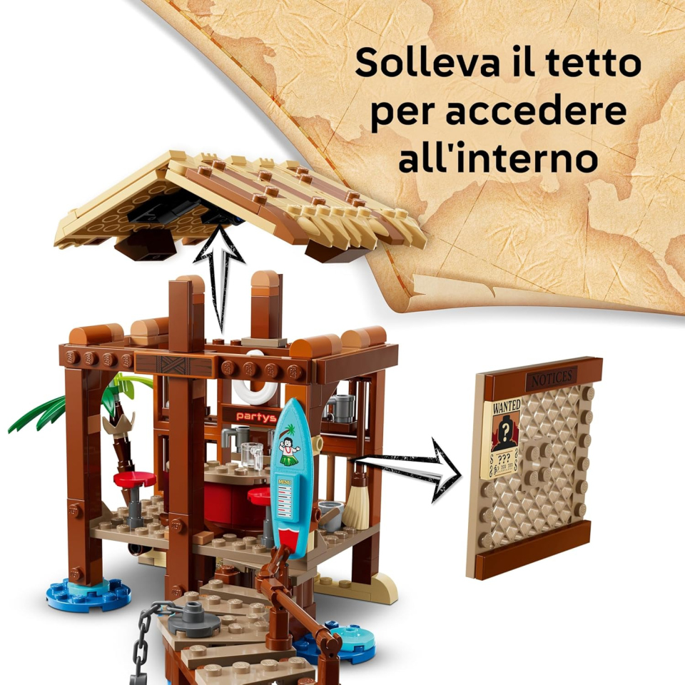 LEGO ONE PIECE Capanna Villaggio Foosha 75636 – Luffy, Shanks e Barca Pirata
