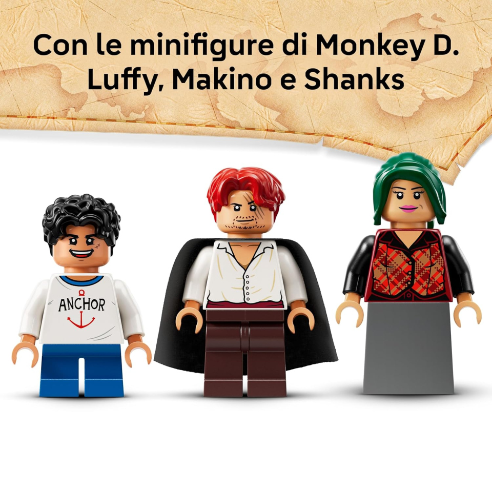 LEGO ONE PIECE Capanna Villaggio Foosha 75636 – Luffy, Shanks e Barca Pirata