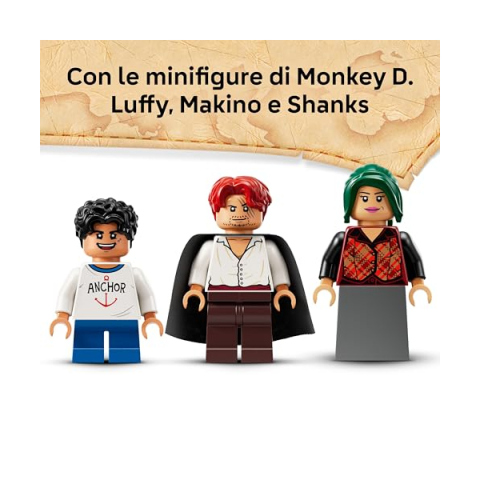 LEGO ONE PIECE Capanna Villaggio Foosha 75636 – Luffy, Shanks e Barca Pirata