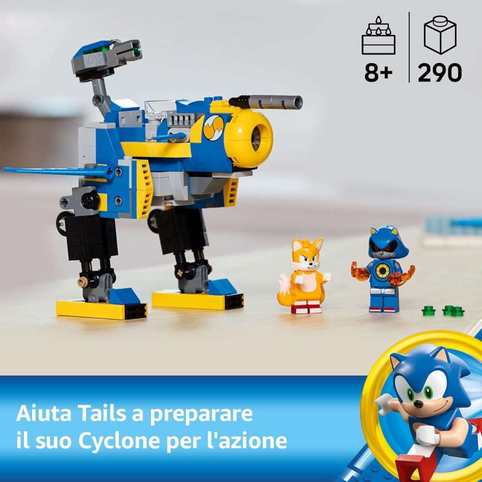 LEGO Sonic robot trasformabile Cyclone da 290 pezzi