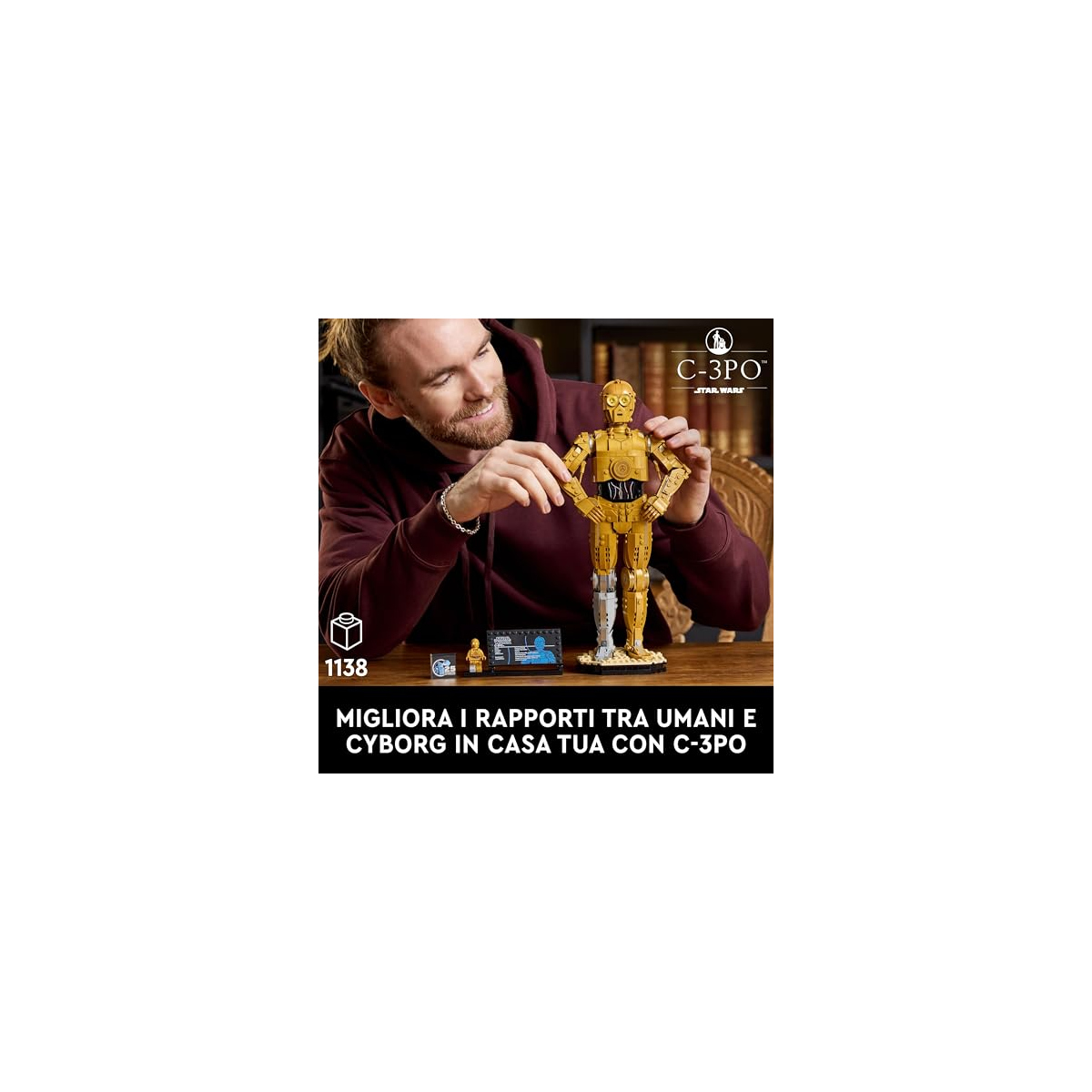 LEGO Star Wars C-3PO 75398 – Modellino Droide da Costruire e Esporre