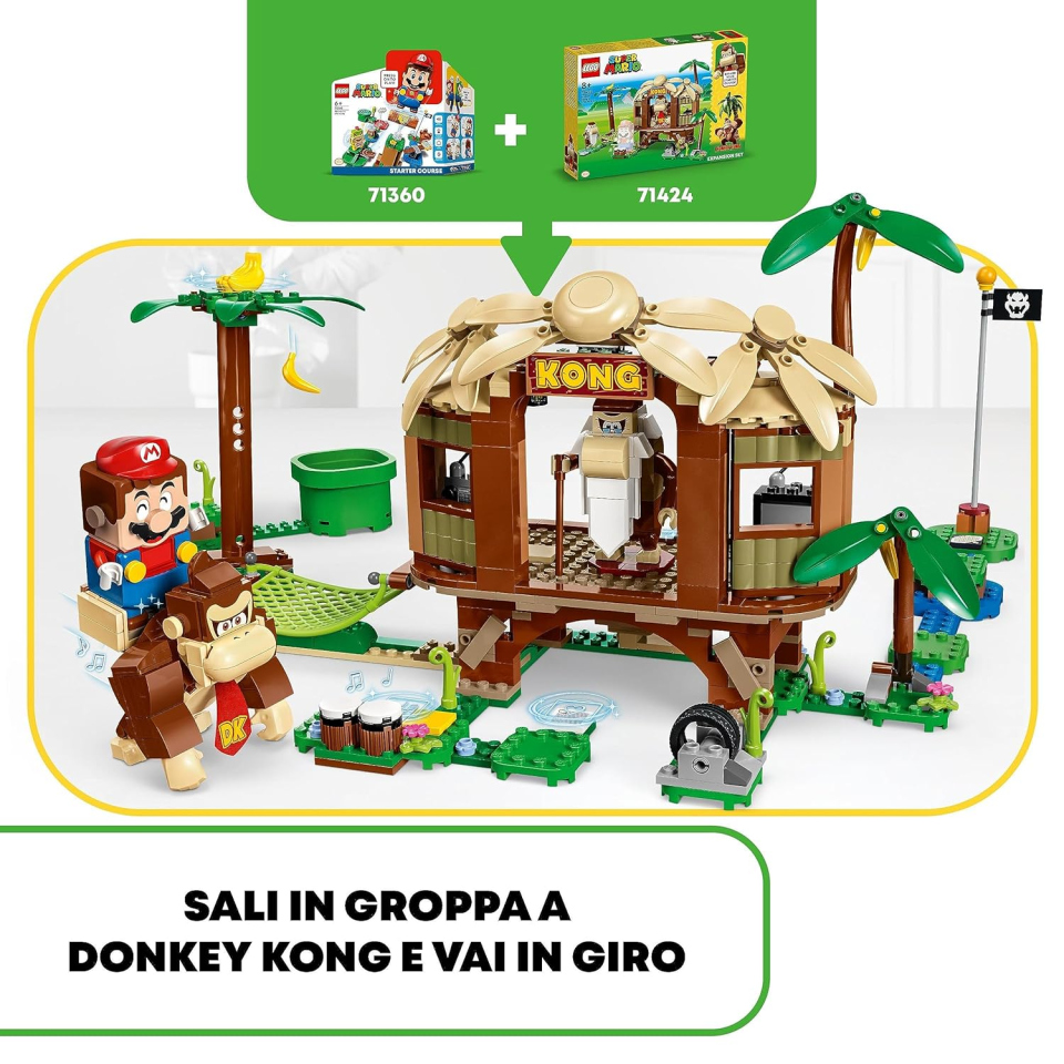 LEGO Super Mario Casa sull'Albero di Donkey Kong – Set di Espansione 555 Pezzi