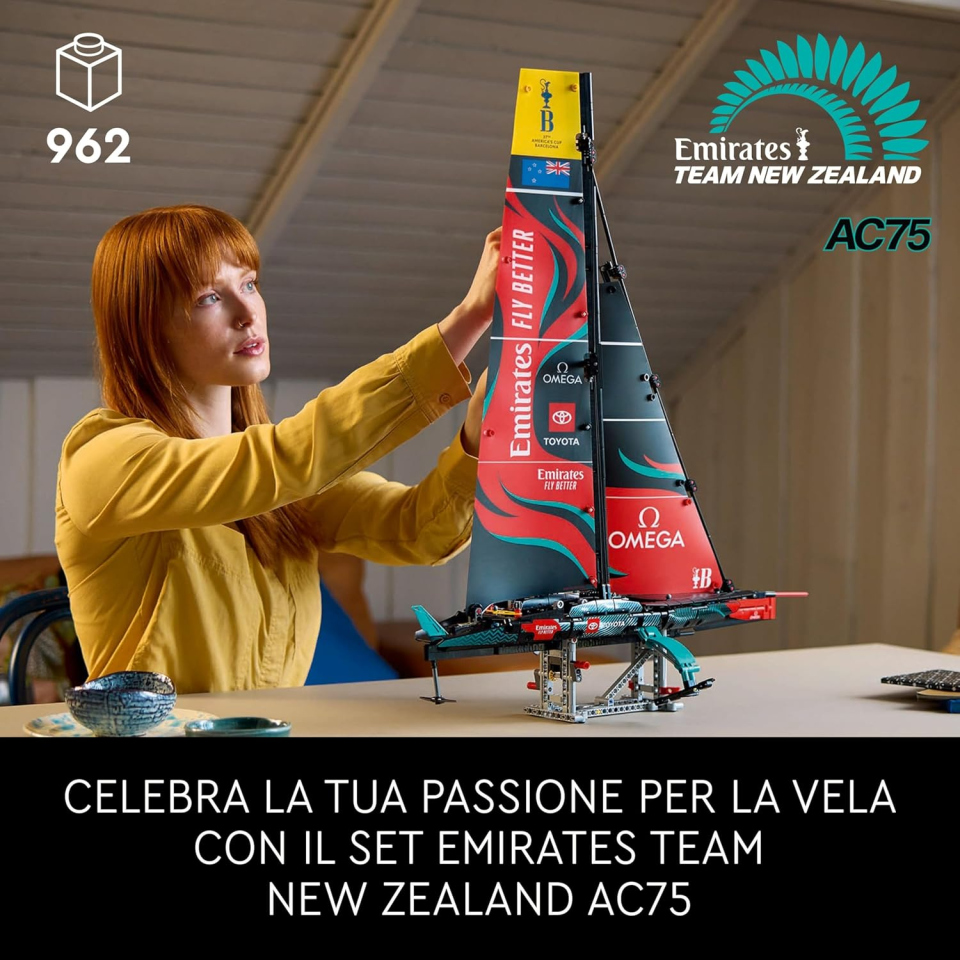 LEGO Technic Emirates Team New Zealand AC75 – Barca a Vela da Costruire per Adulti