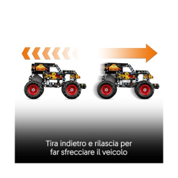 LEGO Technic Monster Jam Grave Digger Fuoco e Ghiaccio – Set Pull-Back 42219