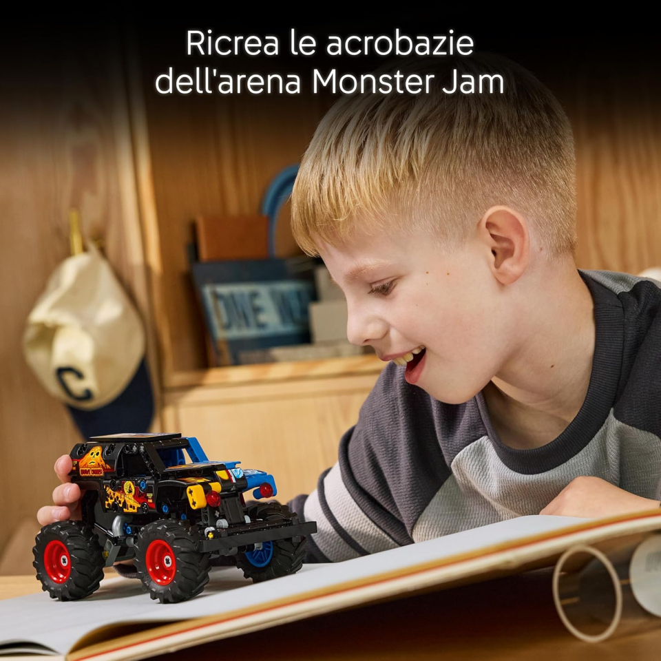 LEGO Technic Monster Jam Grave Digger Fuoco e Ghiaccio – Set Pull-Back 42219