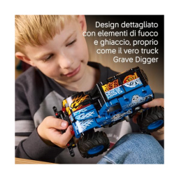 LEGO Technic Monster Jam Grave Digger Fuoco e Ghiaccio – Set Pull-Back 42219