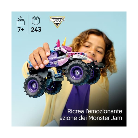 LEGO Technic Monster Jam Sparkle Smash 42220 – Camion Unicorno a Retrocarica