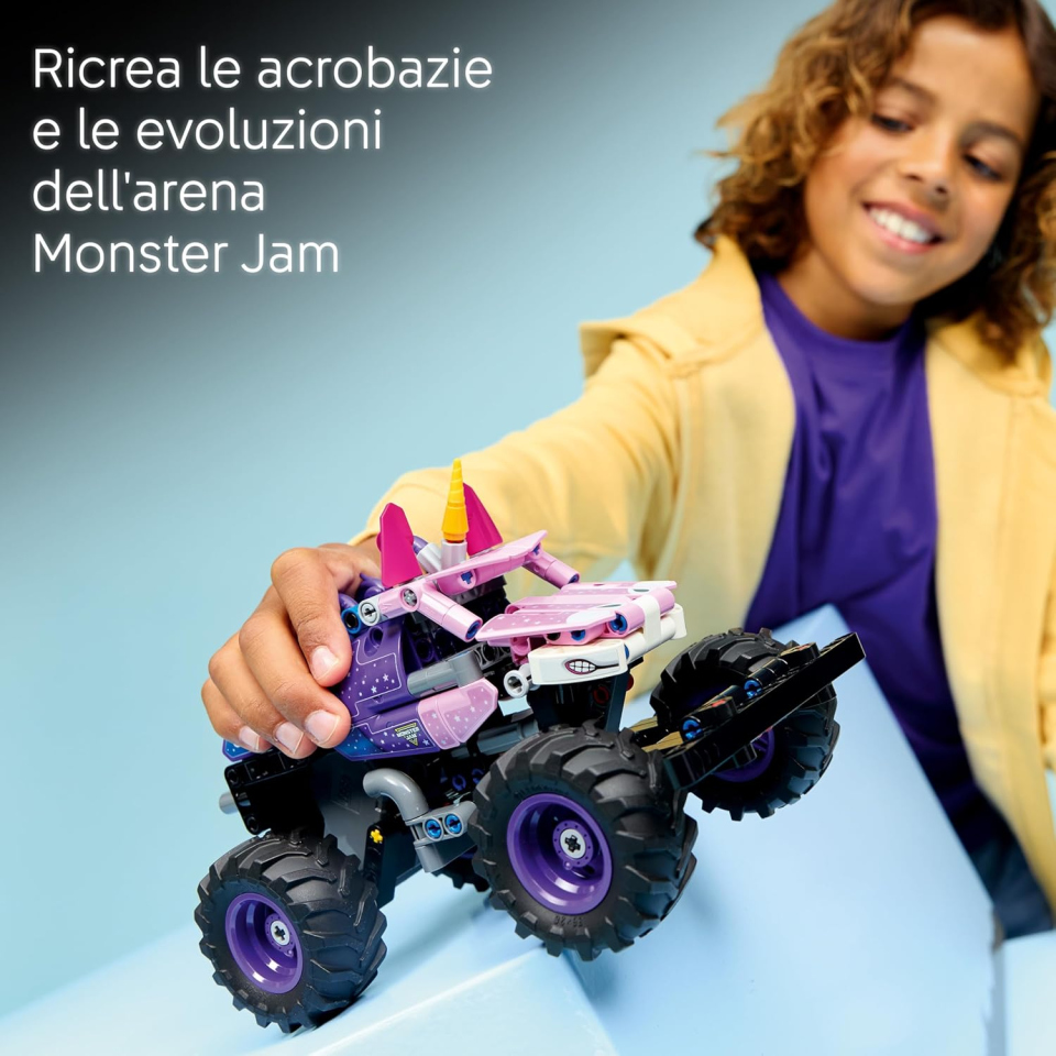 LEGO Technic Monster Jam Sparkle Smash 42220 – Camion Unicorno a Retrocarica