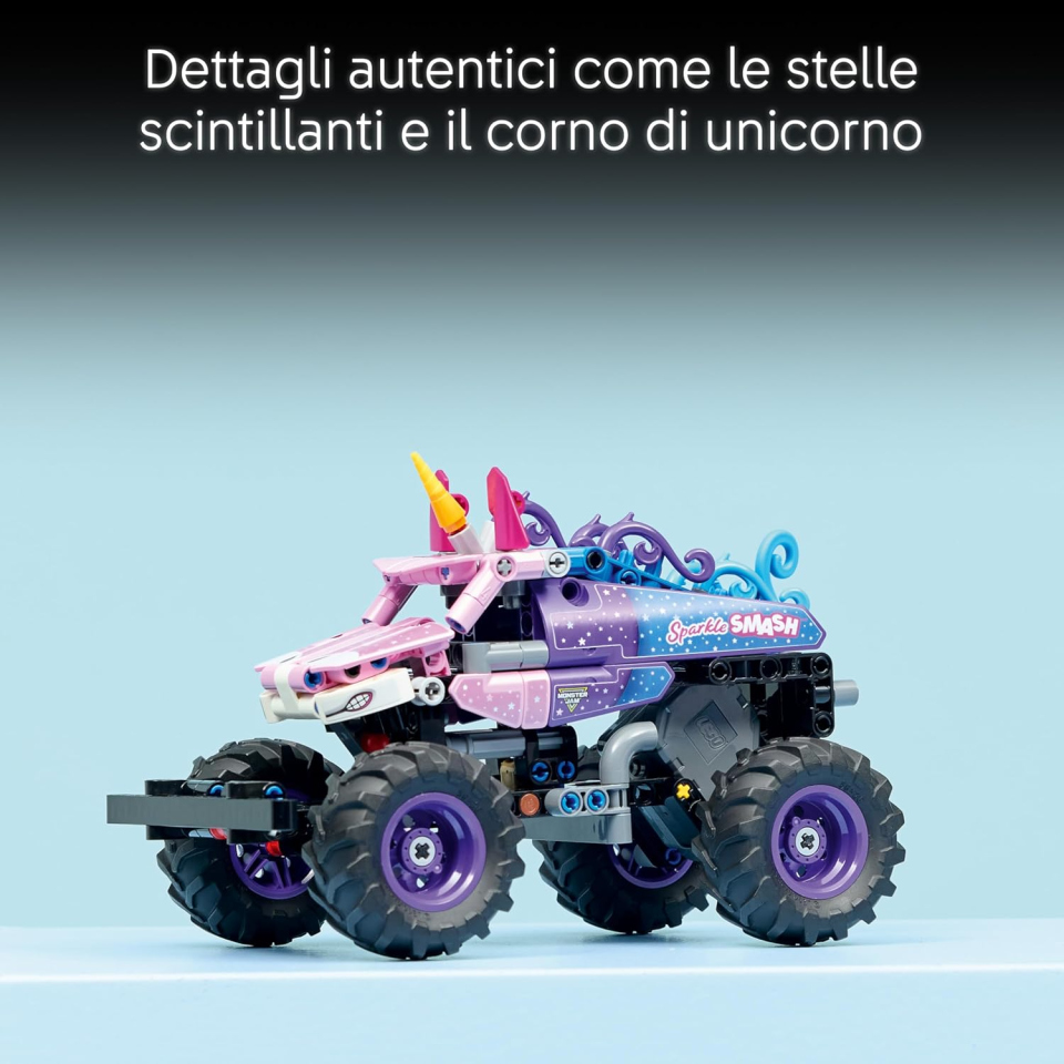 LEGO Technic Monster Jam Sparkle Smash 42220 – Camion Unicorno a Retrocarica