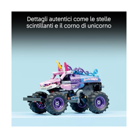 LEGO Technic Monster Jam Sparkle Smash 42220 – Camion Unicorno a Retrocarica
