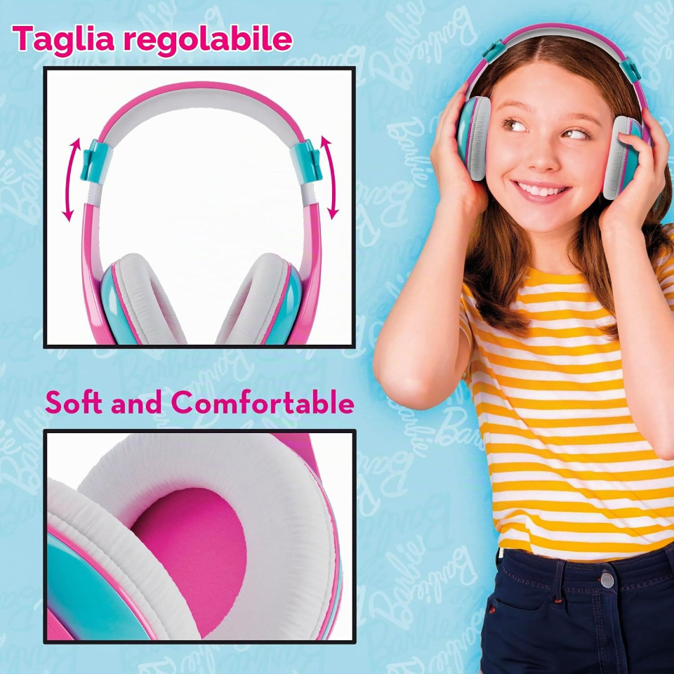 Lisciani Barbie cuffie Bluetooth regolabili multicolore