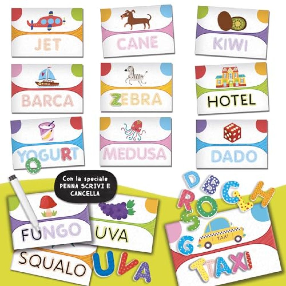 Lisciani Carotina Lettere e Parole – Gioco Educativo Scrivi e Cancella