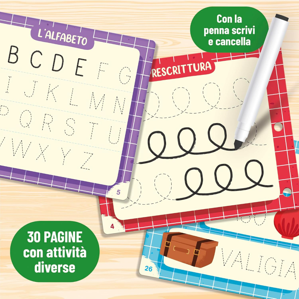 Lisciani Carotina libro gioco scrivi e cancella