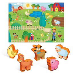 Lisciani Carotina puzzle fattoria con 12 animali