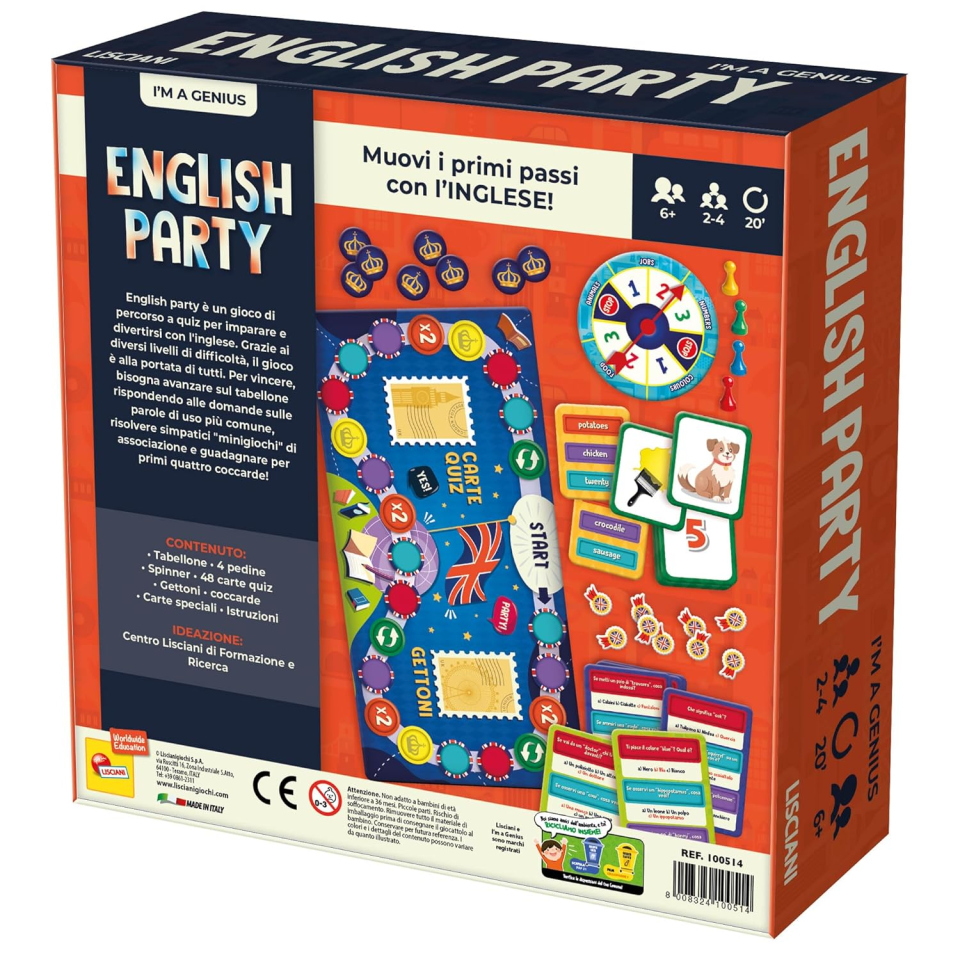 Lisciani I'm a Genius English Party – Gioco da Tavolo per Imparare l'Inglese
