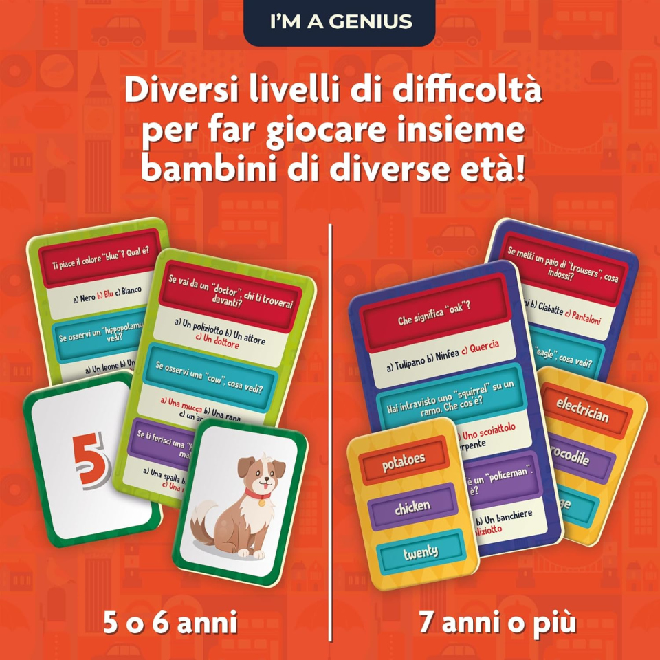 Lisciani I'm a Genius English Party – Gioco da Tavolo per Imparare l'Inglese