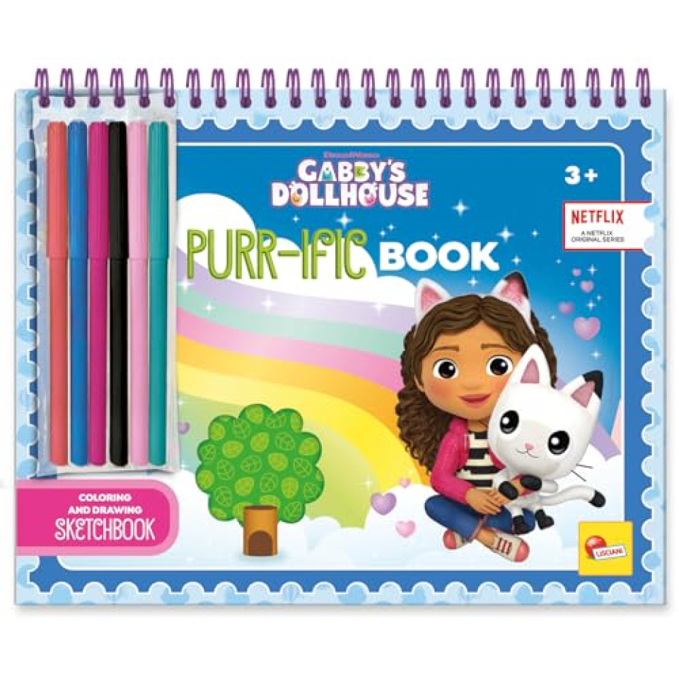 Lisciani Gabby's Dollhouse libro da colorare con adesivi