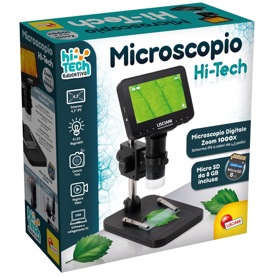 Lisciani Microscopio Digitale Hi Tech Educativo 1000x