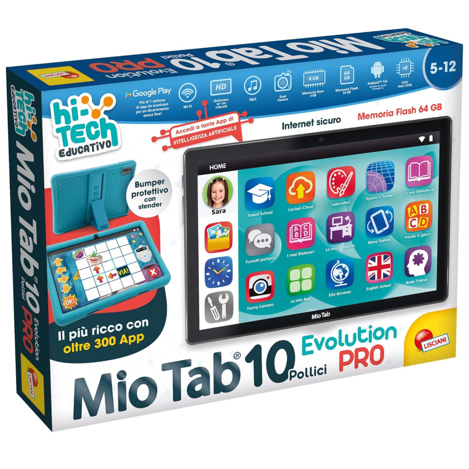 Lisciani Mio Tab Pro 10 – Tablet Educativo Android 14