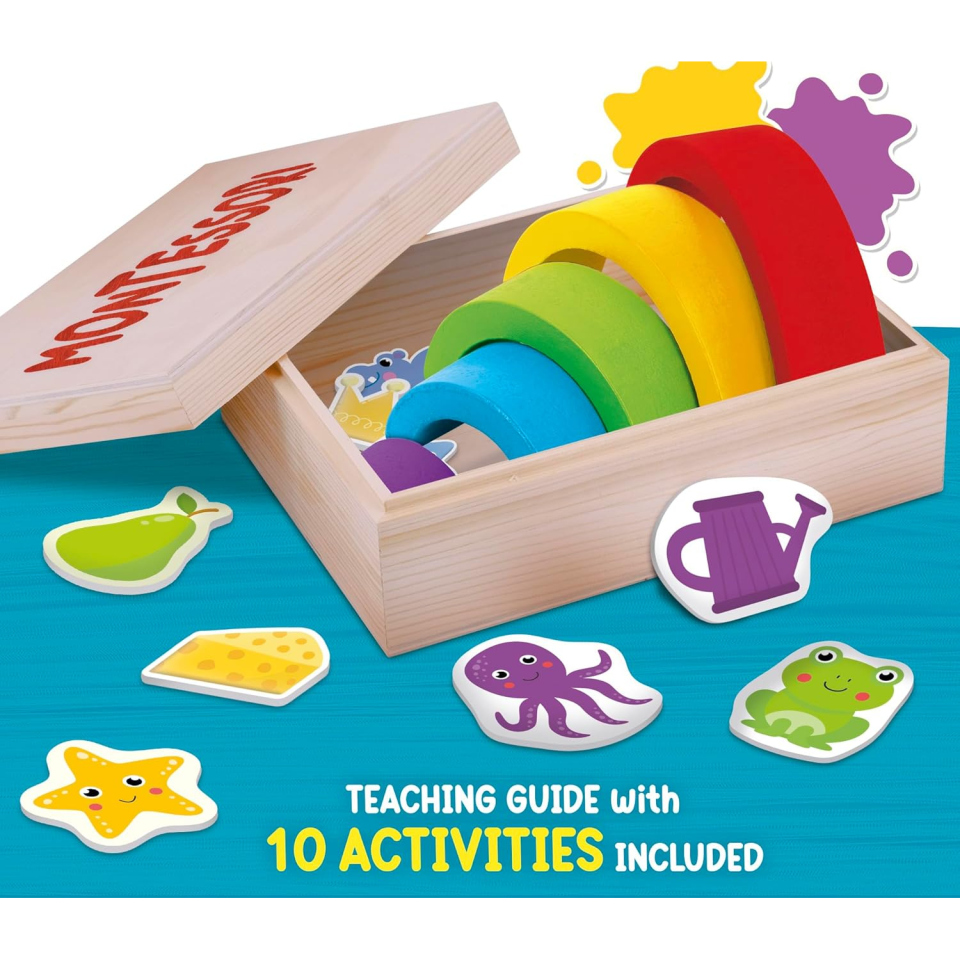 Lisciani Montessori Box Vista – Arcobaleno in Legno e Gioco dei Colori