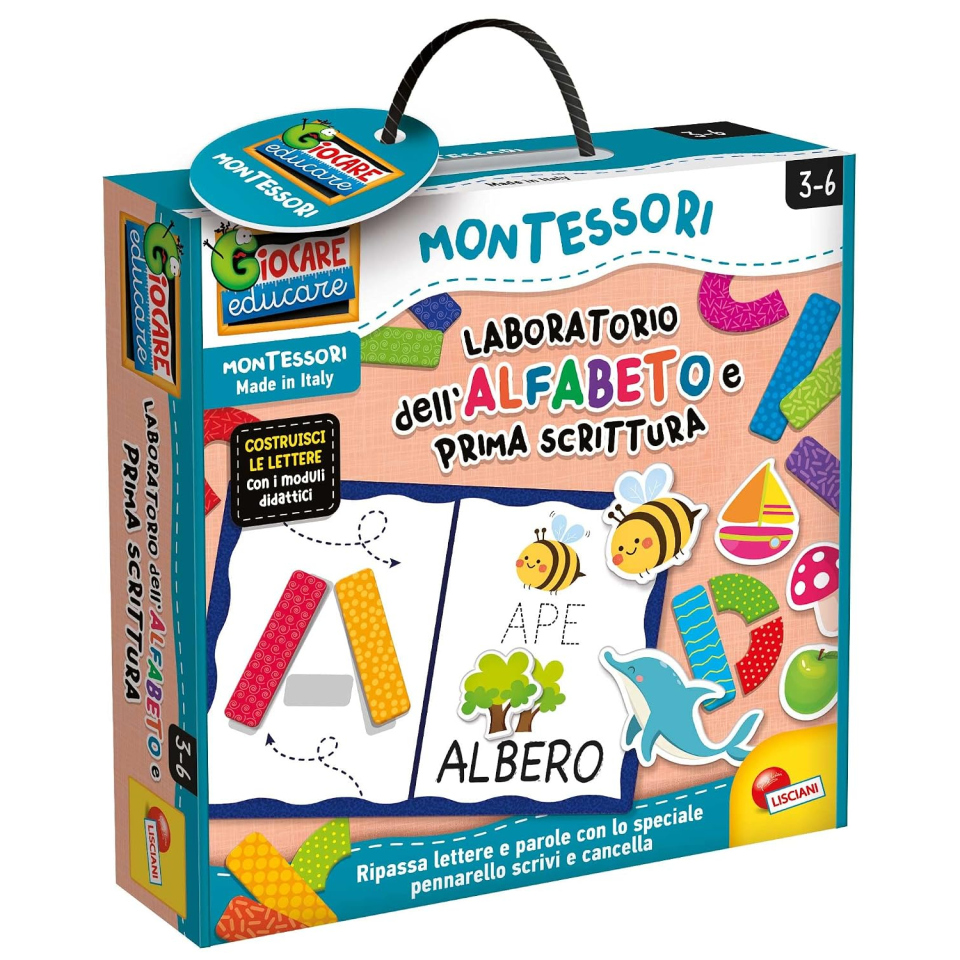 Lisciani Montessori Laboratorio dell'Alfabeto con lettere sagomate