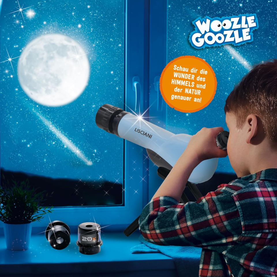 Lisciani Woozle Goozle - Telescopio Educativo per Bambini con Zoom x20 x30 x40