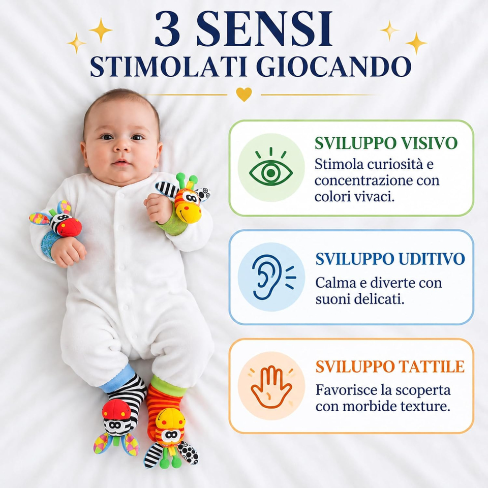 LUDAZON sonaglini sensoriali per neonato 0-12 mesi