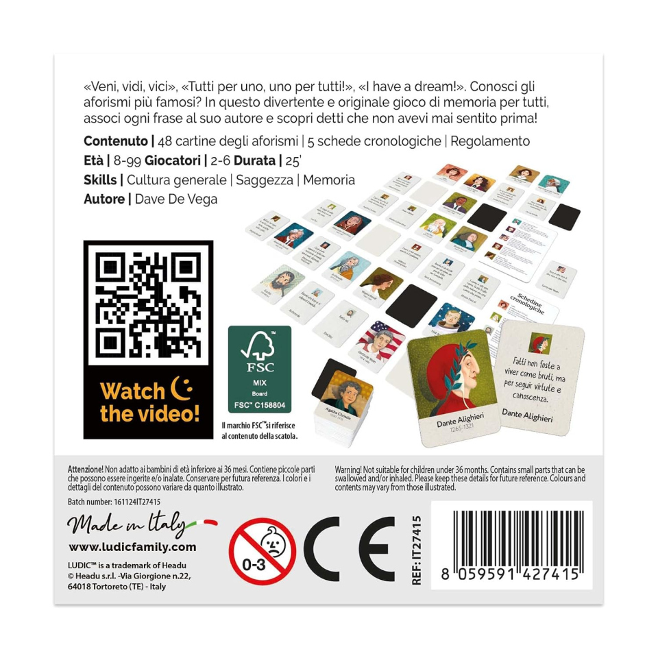 Ludic Ipse Dixit, gioco di aforismi dagli 8 anni