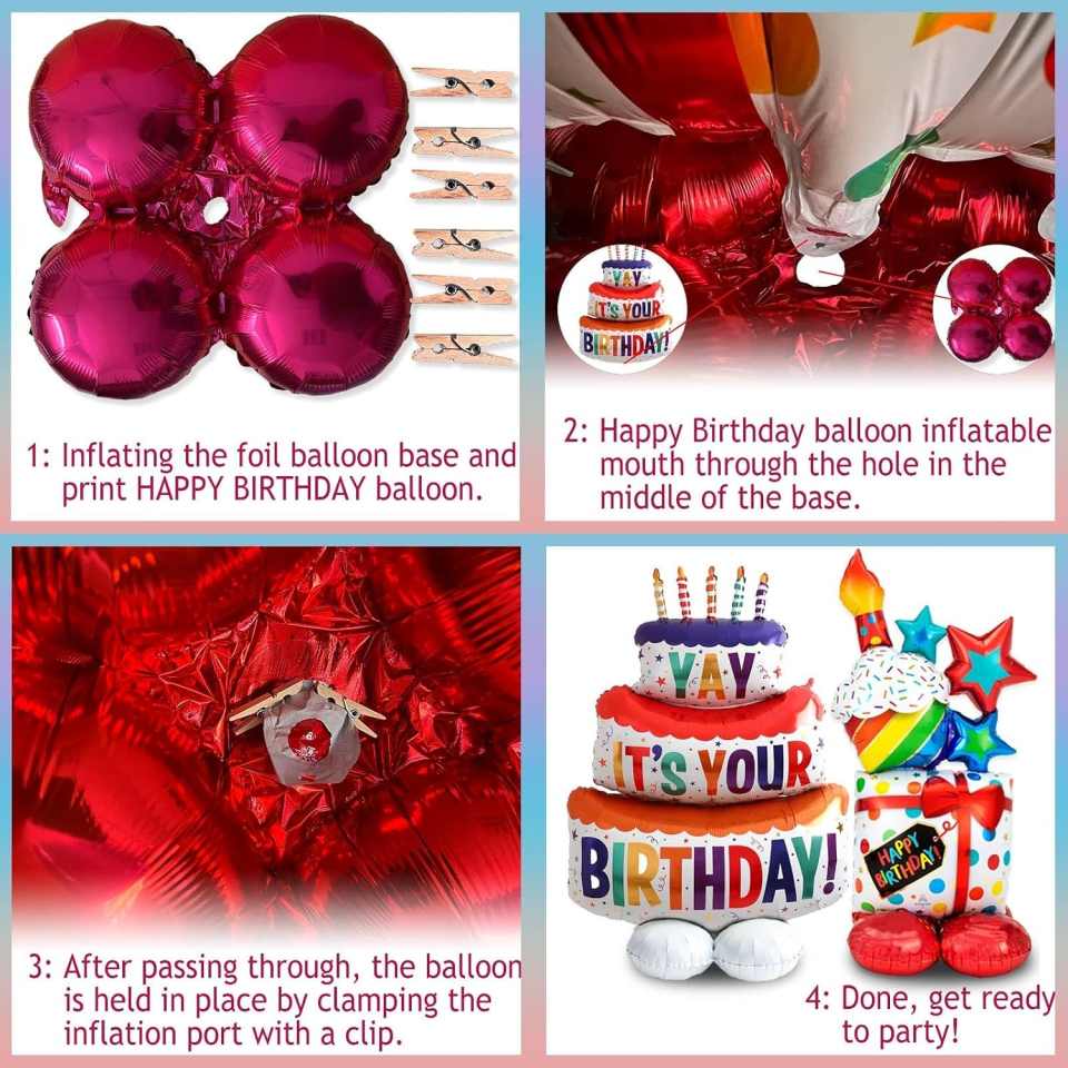 LXONTSG set palloncini compleanno con torta e regalo