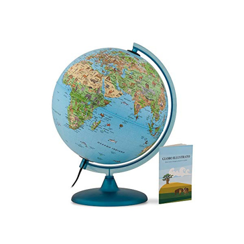 Mappamondo Illustrato Tecnodidattica Safari 25 cm con Luce