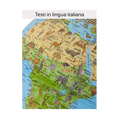 Mappamondo Illustrato Tecnodidattica Safari 25 cm con Luce