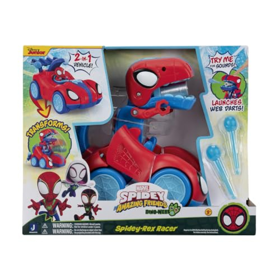 Marvel Spidey-Rex Racer, macchinina dinosauro con suoni