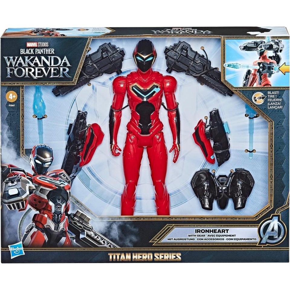 Marvel Titan Hero Ironheart action figure con lanciatore