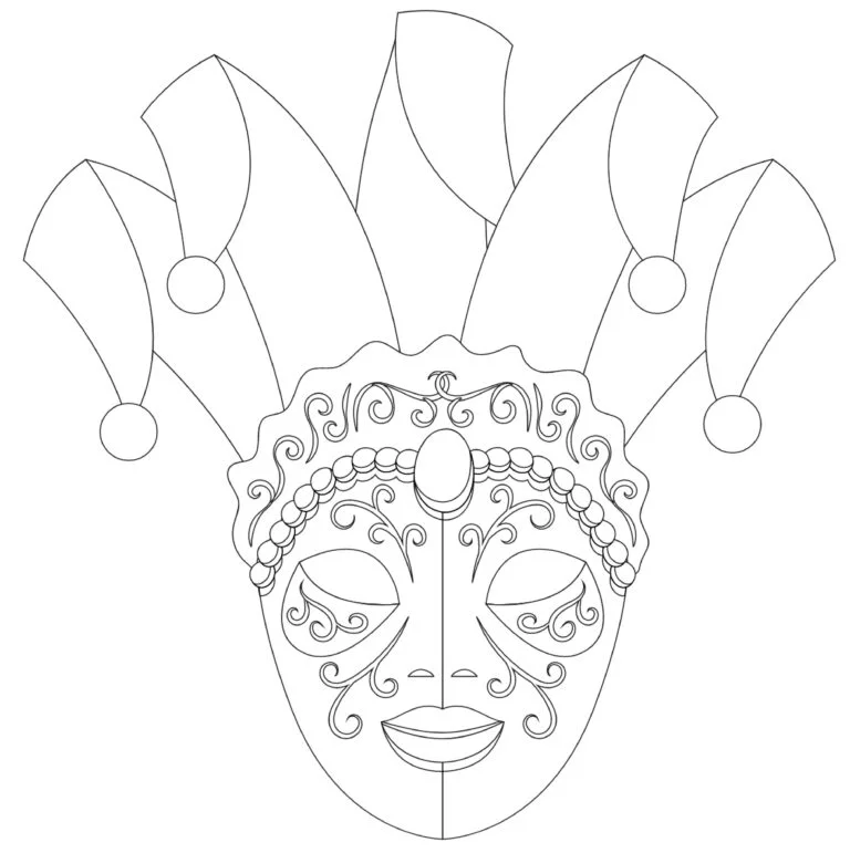 Maschera di Carnevale veneziana da colorare