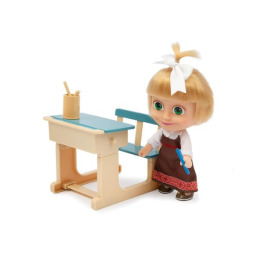 Masha e Orso Playset Classe con Bambola 12 cm e Lavagna Magica