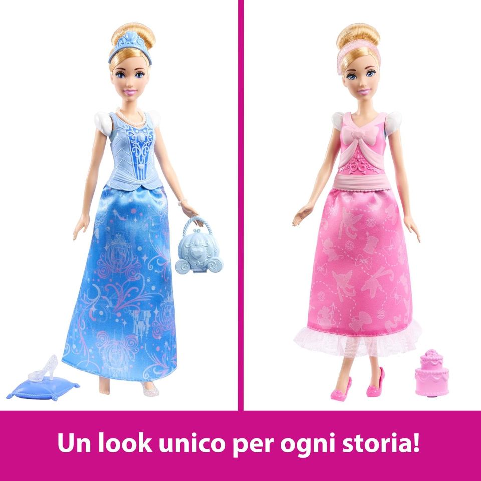 Mattel Disney Princess bambola Cenerentola con due abiti