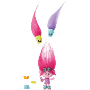 Mattel Trolls bambola Poppy Hair Pops, 7 pezzi