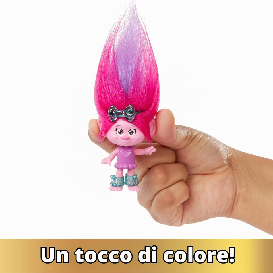 Mattel Trolls bambola Poppy Hair Pops, 7 pezzi