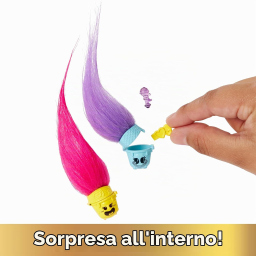 Mattel Trolls bambola Poppy Hair Pops, 7 pezzi