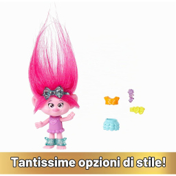 Mattel Trolls bambola Poppy Hair Pops, 7 pezzi