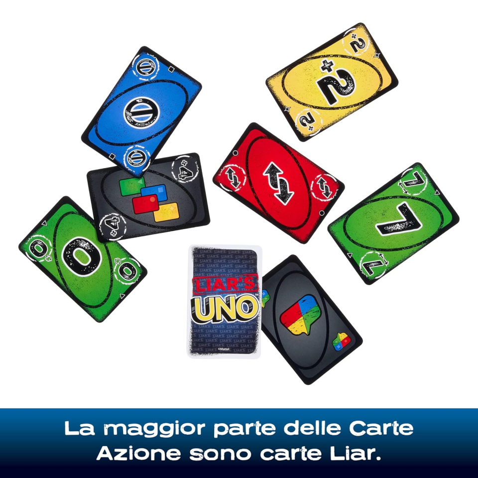 Mattel UNO Liar's gioco di carte in latta