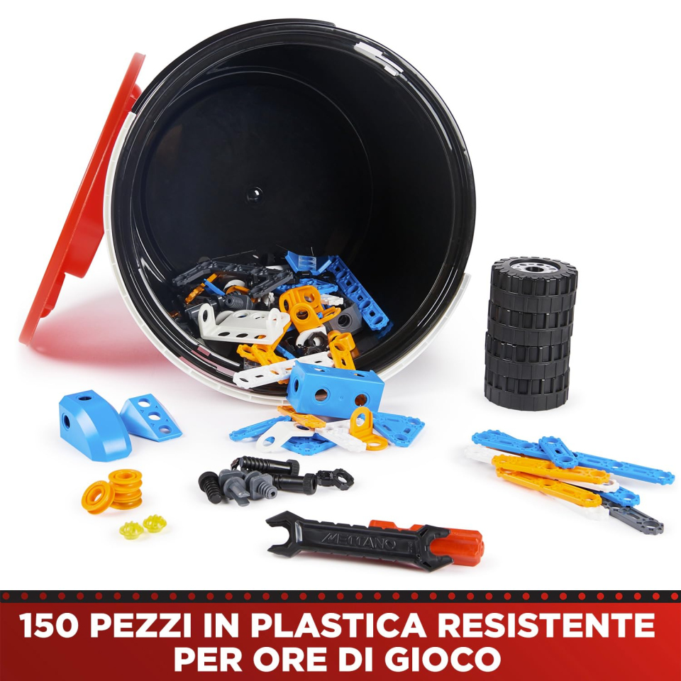 Meccano Junior barile 150 pezzi con 5 modelli