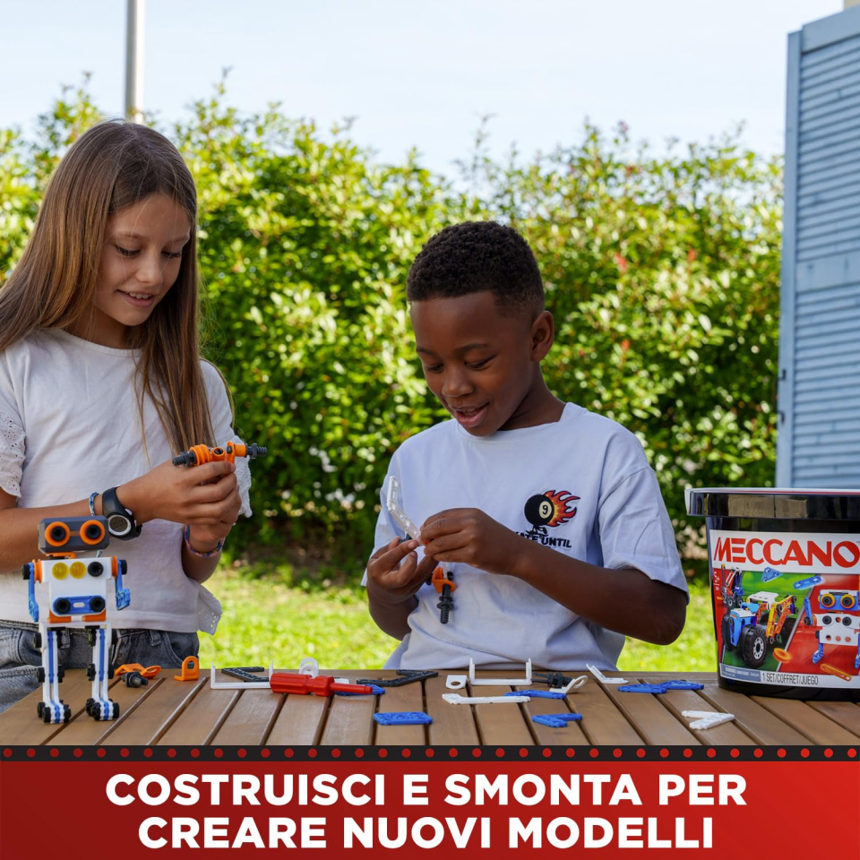 Meccano Junior barile 150 pezzi con 5 modelli