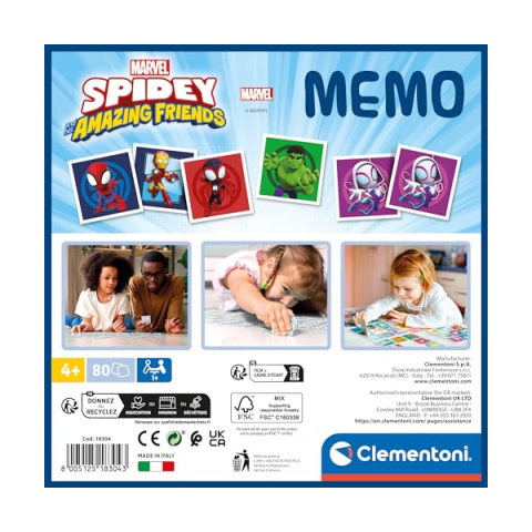 Memo Spidey Clementoni – Gioco di Memoria 80 Tessere