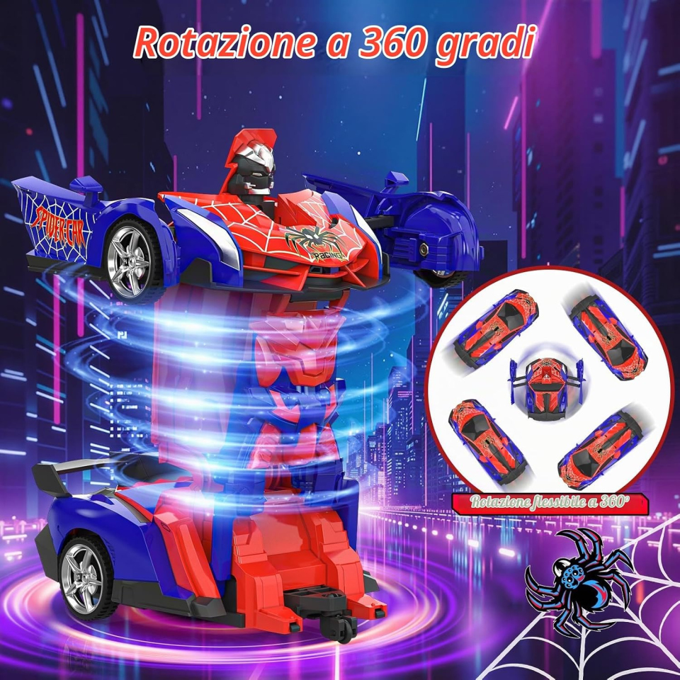 Mieryd macchina telecomandata trasformabile robot ragno scala 1:18