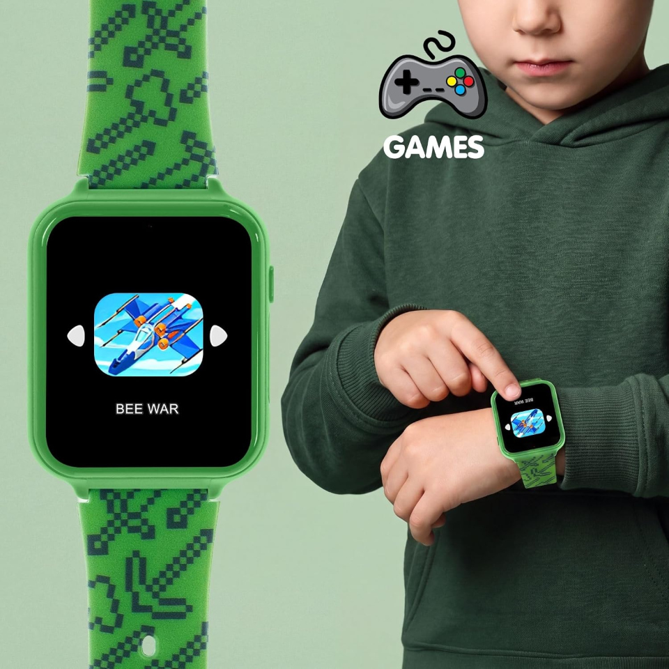 Minecraft smartwatch per bambini verde con fotocamera