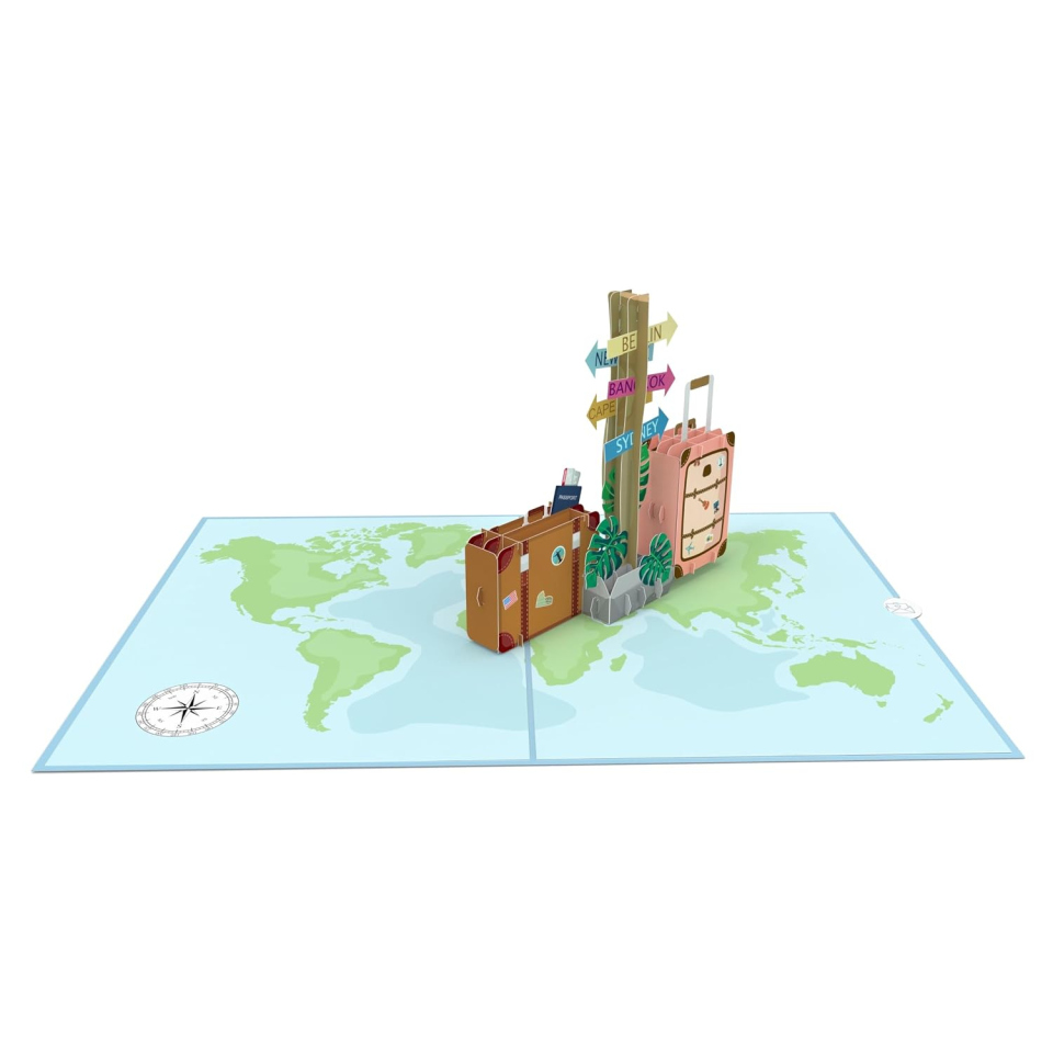 MOKIO biglietto pop-up viaggio 3D con busta