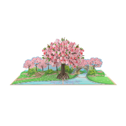 MOKIO biglietto pop-up ciliegio giapponese 3D con busta