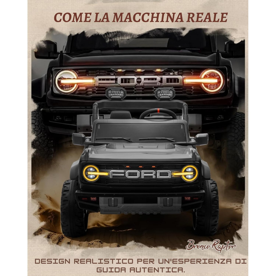 Mondial Toys Ford Bronco Raptor elettrica a due posti