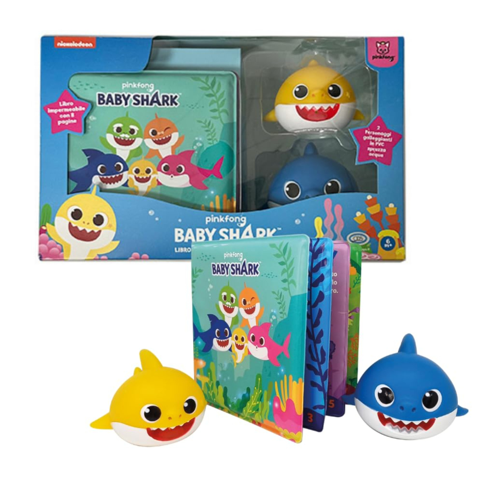 ODS Baby Shark set bagnetto con libro impermeabile